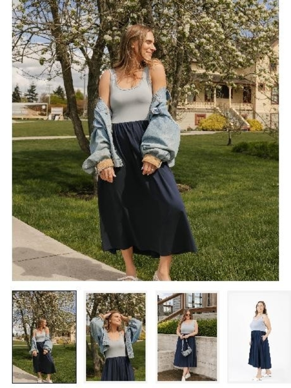 Smash+Tess Tatiana Midi Dress in Blue Size 2XS